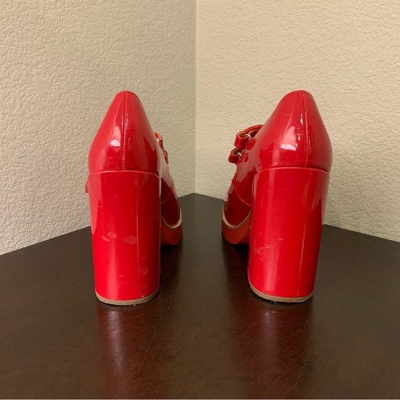 The Steve Madden Sabrina Red Patent Leather Mary Jane Shoes Women’s Size 9.5 M - Picture 5 of 8